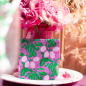 Preview: Paviot, Serviette, Prune, Pflaume, bedruckt mit Affen in pink violett, grün, Pflaumemn, style 2